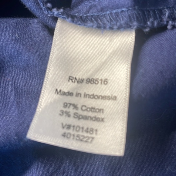 Coldwater creek long sleeve button-down navy blue shirt cotton stretch women 8 S - Picture 7 of 8